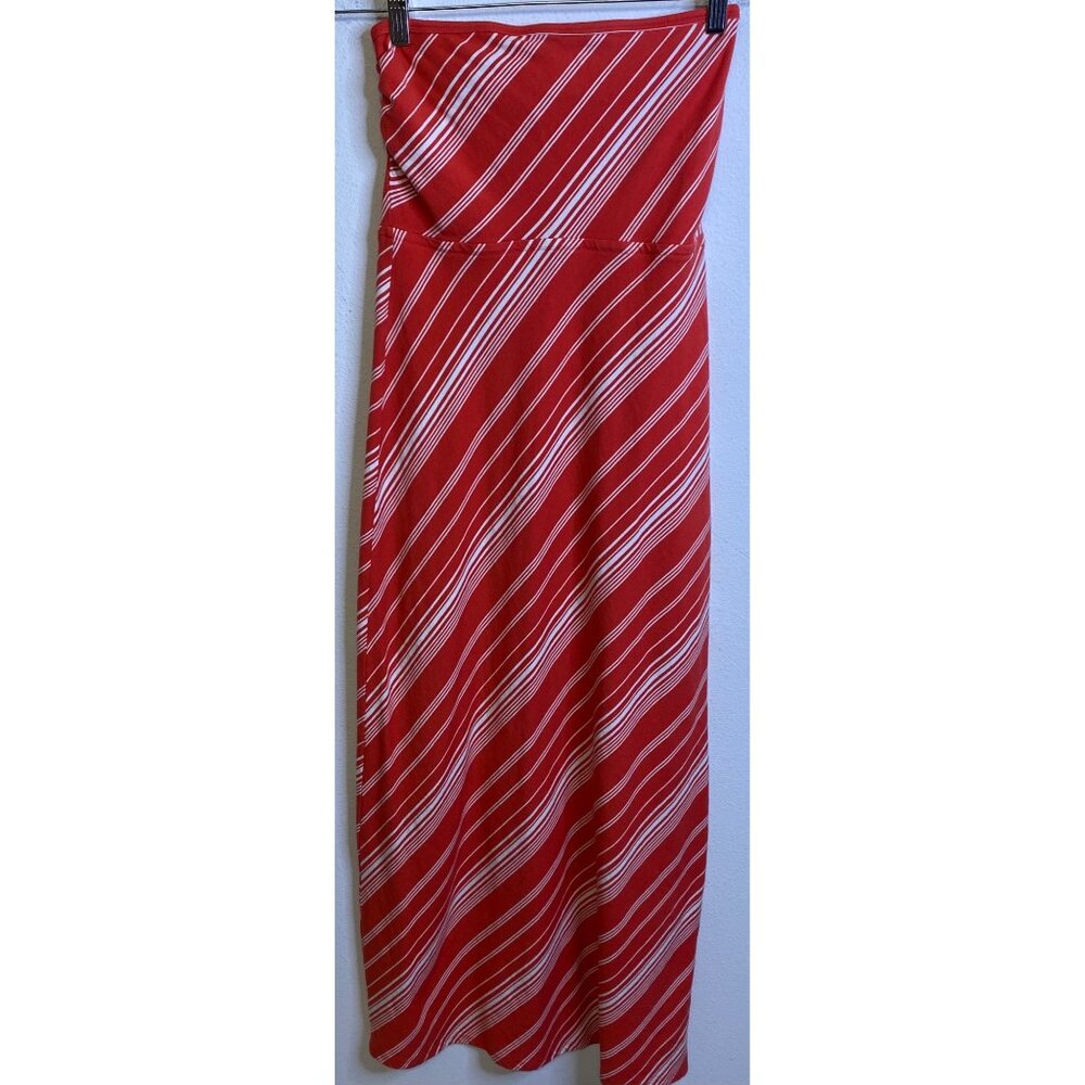 VICTORIA'S SECRET Bra Top Tube Top Strapless  Maxi Long Dress Red Striped SMALL